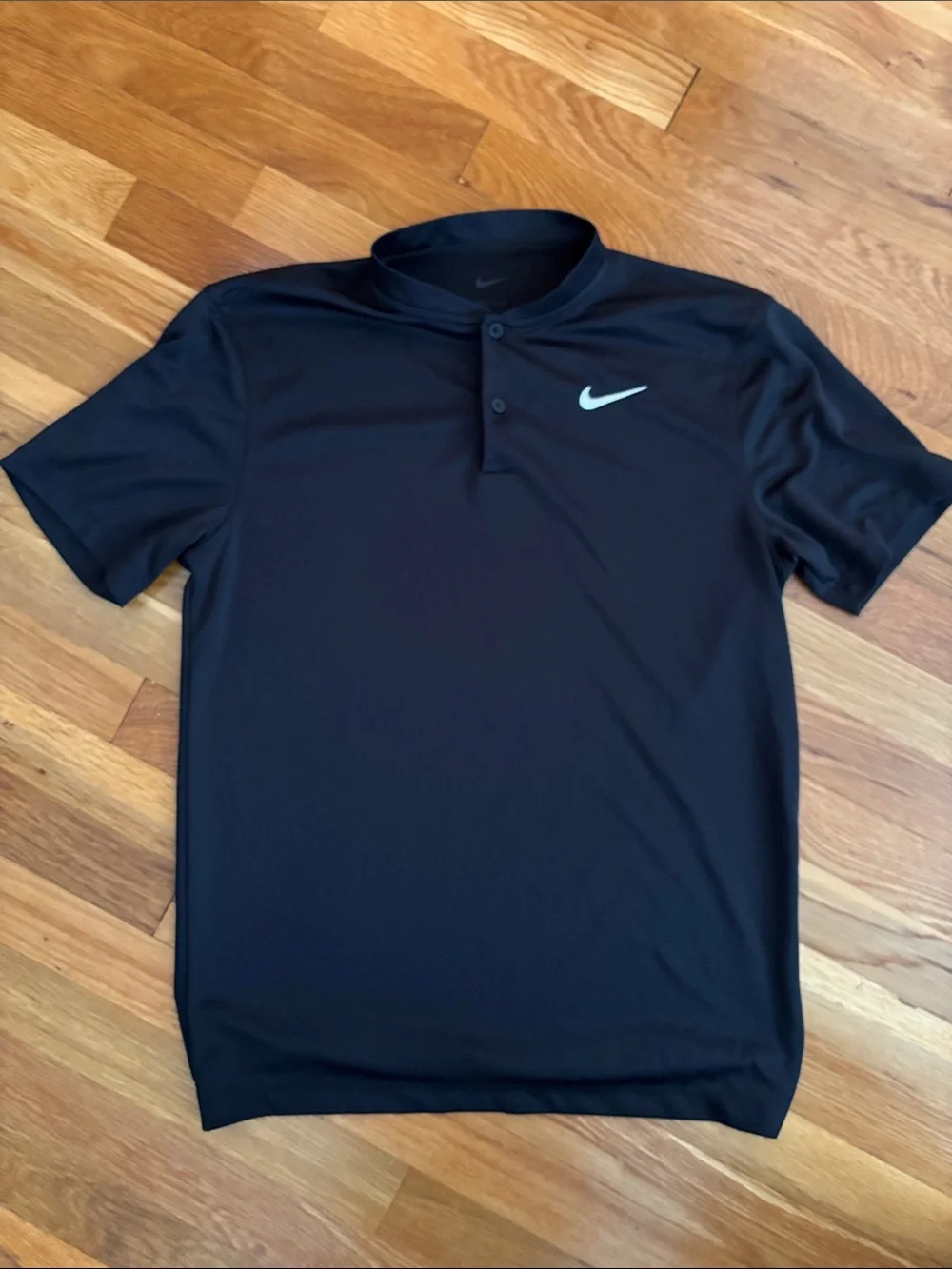 Nike Black Men’s Short-Sleeve Polo with White Swoosh